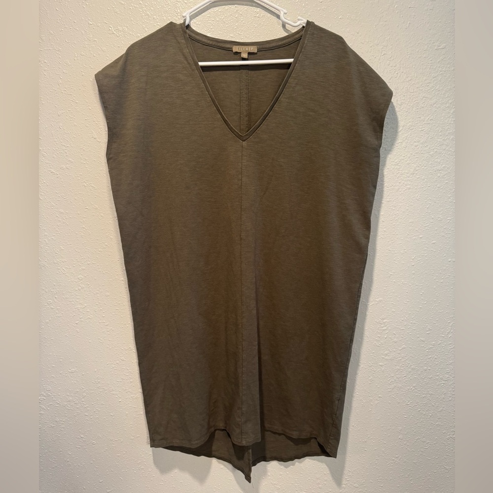 Lilla P Olive Sleeveless V-Neck Tunic Dress